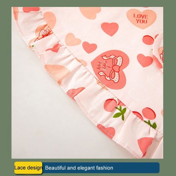 Children Summer Sleeveless Bibs Flowery Eating Reversible Clothes, Style: Love (Size: 90) - Image 3