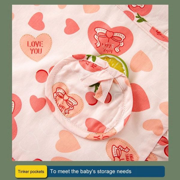 Children Summer Sleeveless Bibs Flowery Eating Reversible Clothes, Style: Love (Size: 90) - Image 4