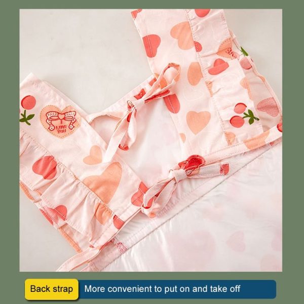 Children Summer Sleeveless Bibs Flowery Eating Reversible Clothes, Style: Love (Size: 90) - Image 5