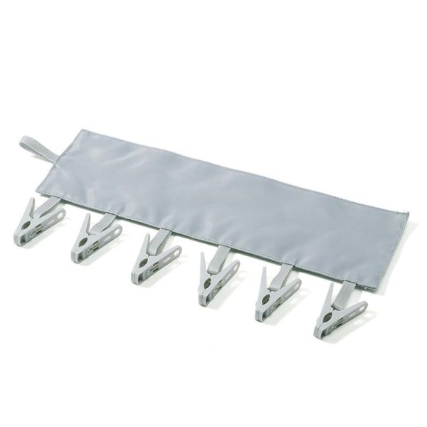 Multi Clip Portable Fabric Clothes Hanger Multifunctional Folding Fabric Clothes Clip Hangers, Color: Gray