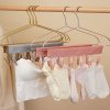 Multi Clip Portable Fabric Clothes Hanger Multifunctional Folding Fabric Clothes Clip Hangers, Color: Gray - Image 2
