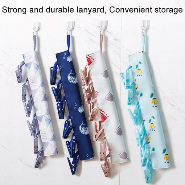 Multi Clip Portable Fabric Clothes Hanger Multifunctional Folding Fabric Clothes Clip Hangers, Color: Gray - Image 5