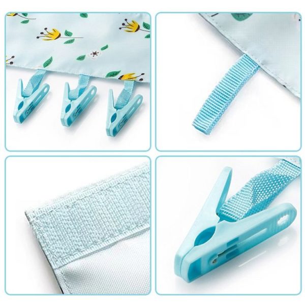Multi Clip Portable Fabric Clothes Hanger Multifunctional Folding Fabric Clothes Clip Hangers, Color: Gray - Image 7