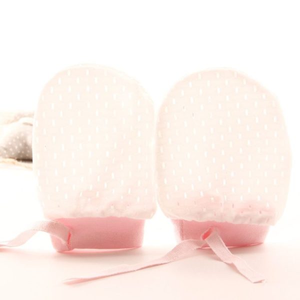 Newborn Baby Anti-Scratching Mesh Mittens Summer Breathable Elastic Lacing Adjustable Gloves, Color: For 0-18 Months (Pink)