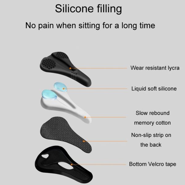 ESLNF Mountain Bike Saddle Cover Cycling Shock Absorbing Saddle Gear, Style: Round Logo - Image 7