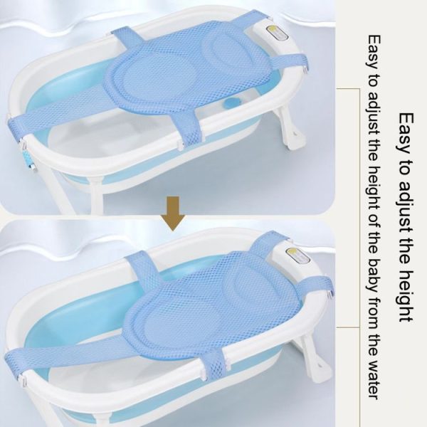 Baby Bath Tub Bathing Support Net Stand Newborn Non-Slip Suspended Shower Mat, Style: 5 Buckle Blue - Image 10