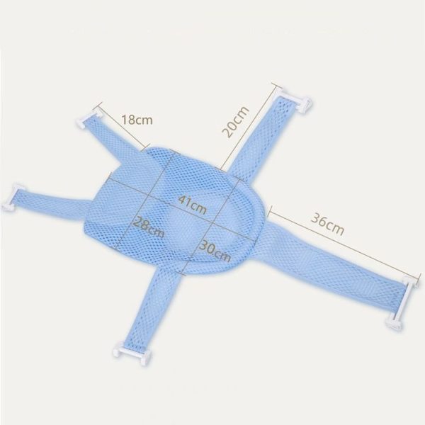 Baby Bath Tub Bathing Support Net Stand Newborn Non-Slip Suspended Shower Mat, Style: 5 Buckle Blue - Image 2