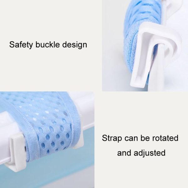 Baby Bath Tub Bathing Support Net Stand Newborn Non-Slip Suspended Shower Mat, Style: 5 Buckle Blue - Image 9