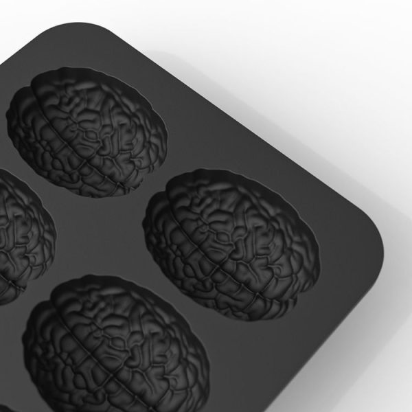 10 Grids Brain Halloween Chocolate Mould Homemade Brain Cake Mould DIY Candy Soft Molds (Black) - Image 5