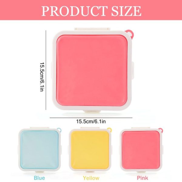 Sandwich Bread Fresh-keeping Storage Box Silicone Portable Take-out Lunch Box (Pink) - Image 3