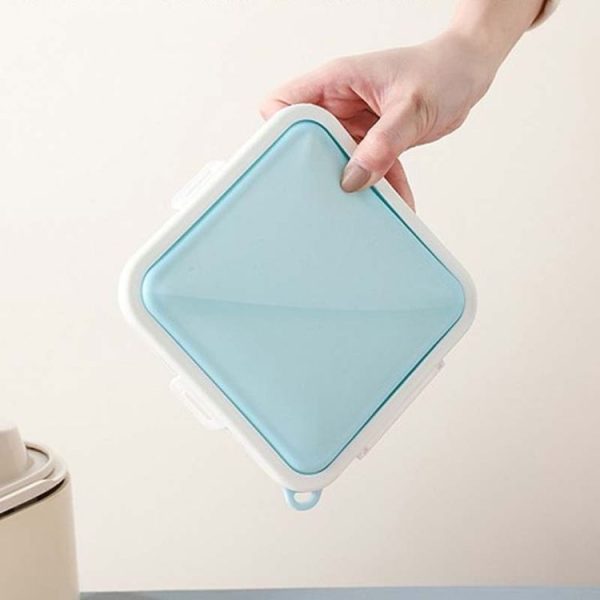 Sandwich Bread Fresh-keeping Storage Box Silicone Portable Take-out Lunch Box (Pink) - Image 5