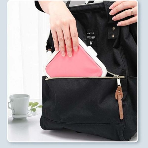 Sandwich Bread Fresh-keeping Storage Box Silicone Portable Take-out Lunch Box (Pink) - Image 7