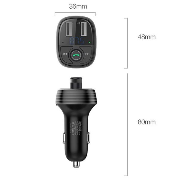 S-10 Car Bluetooth Fast Charger Receiver Auto One To Two Charger Cigarette Lighter - Image 2
