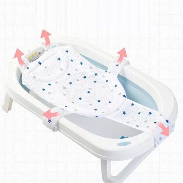 Newborn Bath Net Suspension Mat Non-Slip Baby Bath Mat Length Adjustable Bathtub Stand (5 Buckle Star) - Image 2