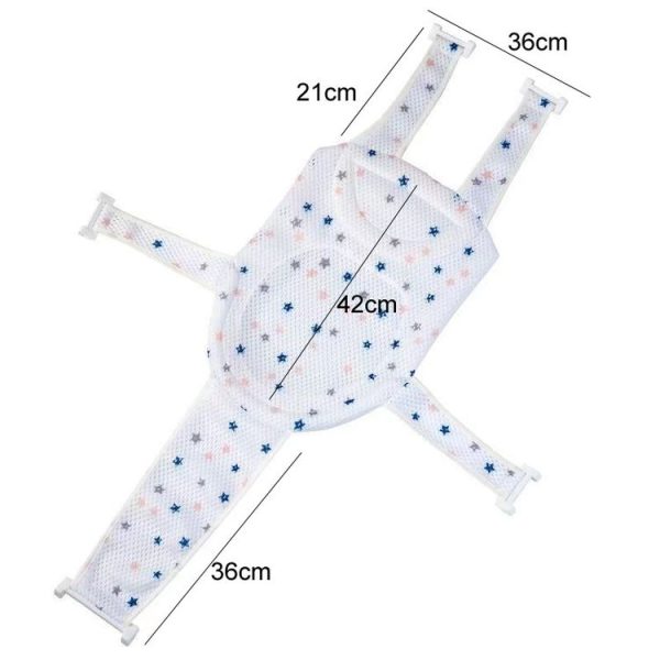 Newborn Bath Net Suspension Mat Non-Slip Baby Bath Mat Length Adjustable Bathtub Stand (5 Buckle Star) - Image 3