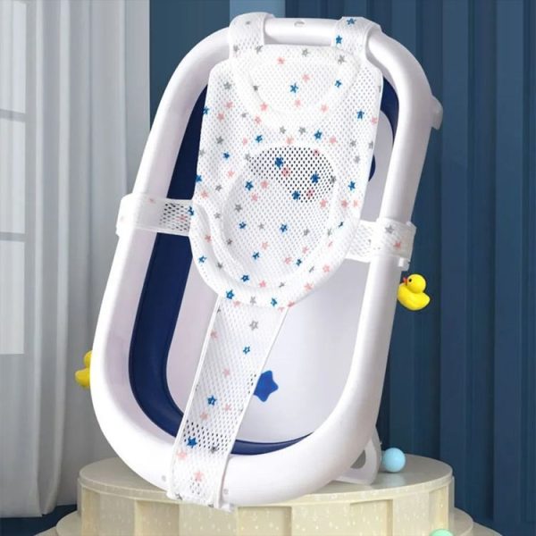 Newborn Bath Net Suspension Mat Non-Slip Baby Bath Mat Length Adjustable Bathtub Stand (5 Buckle Star) - Image 7