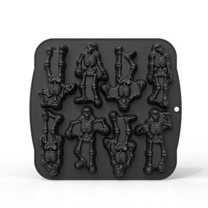 8 Grids Skull Cake Mold Halloween Silicone Mold (Black)