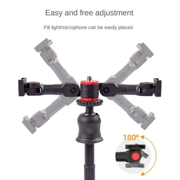 Dual Cold Shoe Mount Adapter Magic Arm Extension Bar Bracket Stand for Camera Mobile Phone - Image 4