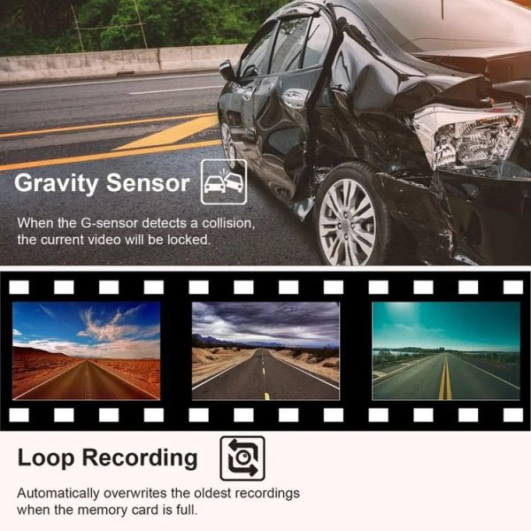 High-Definition Night Vision Driving Recorder, Model: Dual Recording No WIFI - Image 8