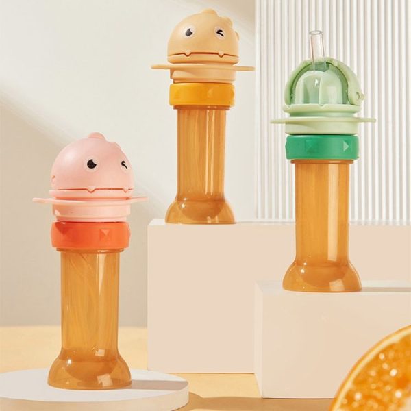 Children Mineral Water Portable Straw Cap Baby Drinking Water Bottle Convertor (Pink) - Image 2
