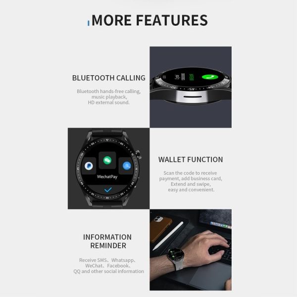 HW28 1.39-inch IP67 Waterproof Health Monitoring Bluetooth Call Smart Watch with NFC Payment (Black) - Image 15