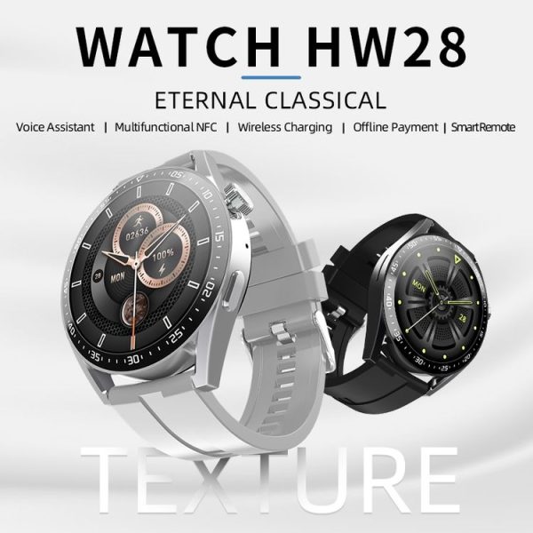 HW28 1.39-inch IP67 Waterproof Health Monitoring Bluetooth Call Smart Watch with NFC Payment (Black) - Image 2
