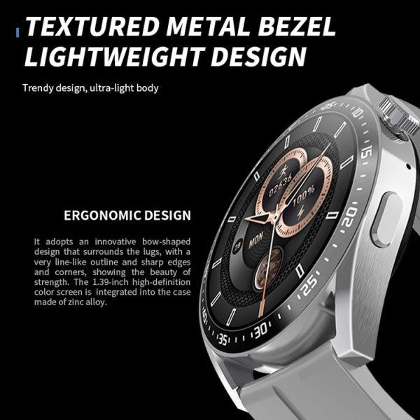 HW28 1.39-inch IP67 Waterproof Health Monitoring Bluetooth Call Smart Watch with NFC Payment (Black) - Image 3