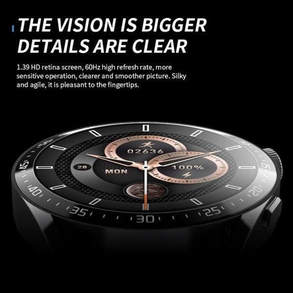 HW28 1.39-inch IP67 Waterproof Health Monitoring Bluetooth Call Smart Watch with NFC Payment (Black) - Image 5