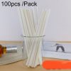 100pcs / Pack 6x197mm Disposable Paper Straws Biodegradable Party Drinking Straws Dessert Table Decoration Prop, Color: White