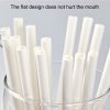 100pcs / Pack 6x197mm Disposable Paper Straws Biodegradable Party Drinking Straws Dessert Table Decoration Prop, Color: White - Image 4