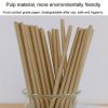 100pcs / Pack 6x197mm Disposable Paper Straws Biodegradable Party Drinking Straws Dessert Table Decoration Prop, Color: White - Image 5