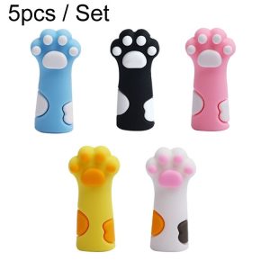 5pcs / Set Cute Cats Paw Pencil Cap Student Cartoon Pencil Soft Silicone Protective Case