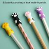 5pcs / Set Cute Cats Paw Pencil Cap Student Cartoon Pencil Soft Silicone Protective Case - Image 4