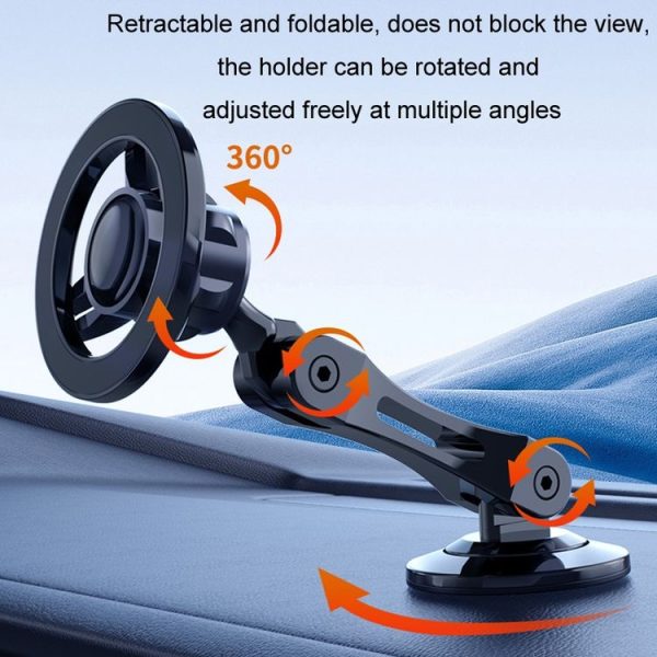 Magsafe Car Magnetic Rotating Adjustable Mobile Phone Holder (Black) - Image 4