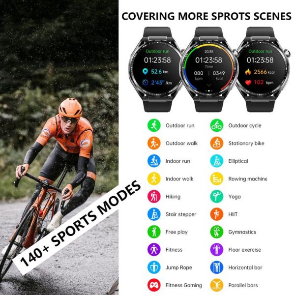 F200 Smart Health Watch ECG Electrocardiogram Blood Sugar Monitoring 1.55 Inch Round Screen, Color: Black Silicone - Image 3