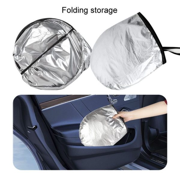 Car Sunshade Summer Front Windshield Sunscreen Heat Insulation Folding Car Sunshade Curtain (145x70cm Titanium Silver) - Image 4