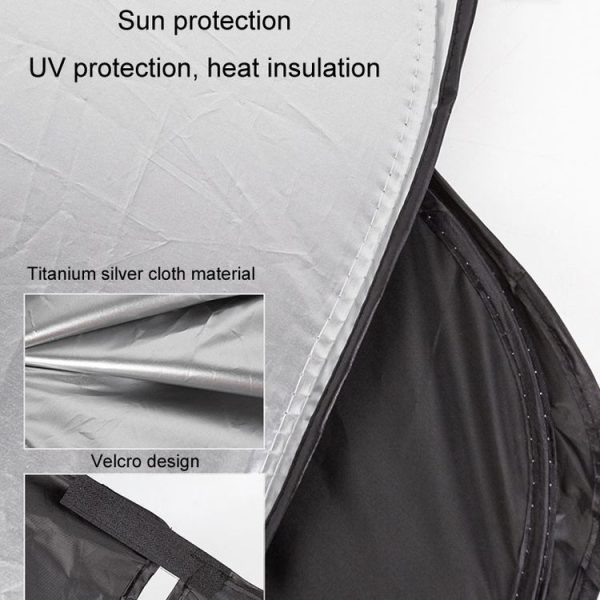 Car Sunshade Summer Front Windshield Sunscreen Heat Insulation Folding Car Sunshade Curtain (145x70cm Titanium Silver) - Image 5