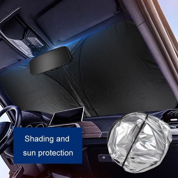 Car Sunshade Summer Front Windshield Sunscreen Heat Insulation Folding Car Sunshade Curtain (145x70cm Titanium Silver) - Image 7