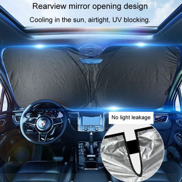 Car Sunshade Summer Front Windshield Sunscreen Heat Insulation Folding Car Sunshade Curtain (145x70cm Titanium Silver) - Image 8