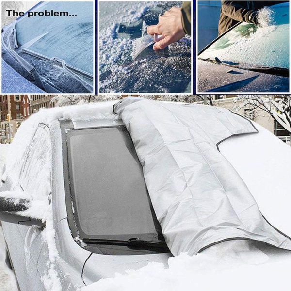Automobile Silver Coated Cloth Sunshade Snow Shield, Style: Front Rubber Band - Image 5