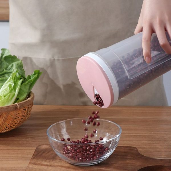 Kitchen Grain Storage Jar Noodle Storage Box Plastic Grain Storage Canister (Green) - Image 10