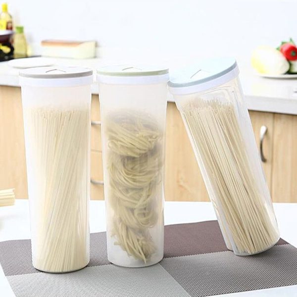 Kitchen Grain Storage Jar Noodle Storage Box Plastic Grain Storage Canister (Green) - Image 4