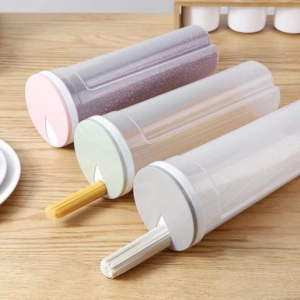 Kitchen Grain Storage Jar Noodle Storage Box Plastic Grain Storage Canister (Green) - Image 5
