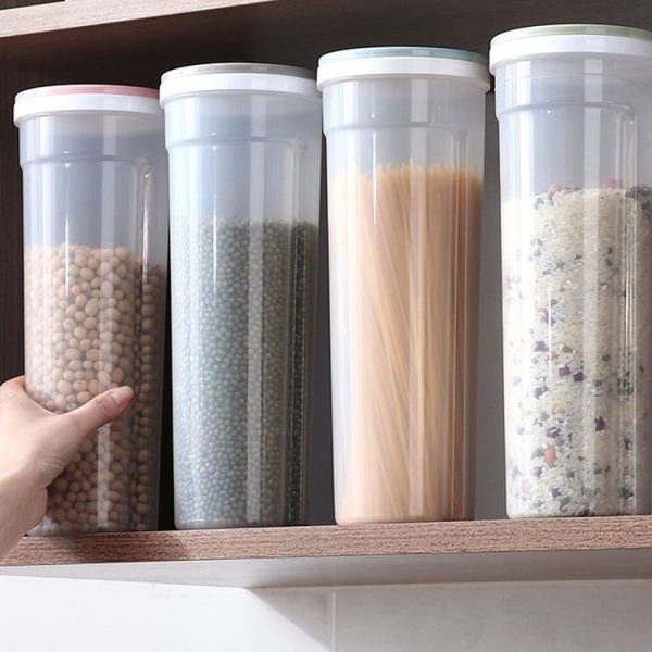 Kitchen Grain Storage Jar Noodle Storage Box Plastic Grain Storage Canister (Green) - Image 9
