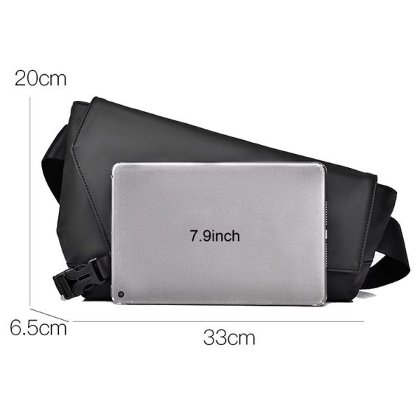 WEIXIER D517 Men Large Capacity Crossbody Bag Waterproof Single Shoulder Backpack (Gray) - Image 3