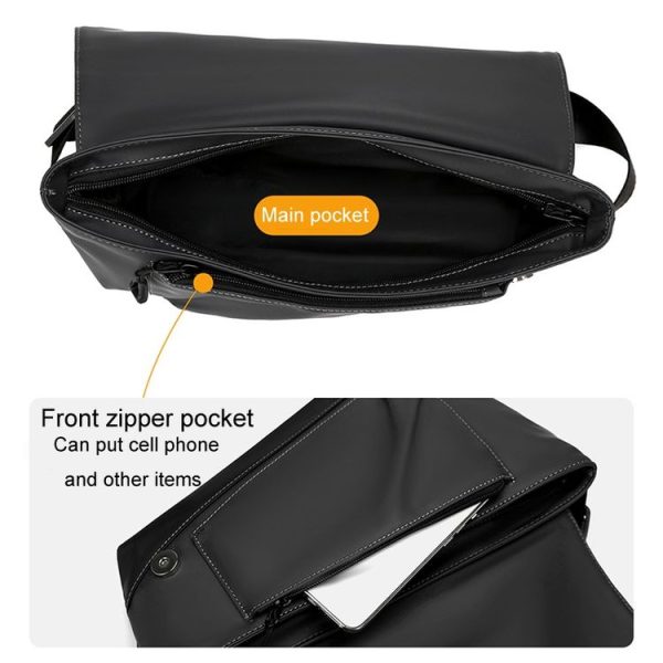 WEIXIER D517 Men Large Capacity Crossbody Bag Waterproof Single Shoulder Backpack (Gray) - Image 5