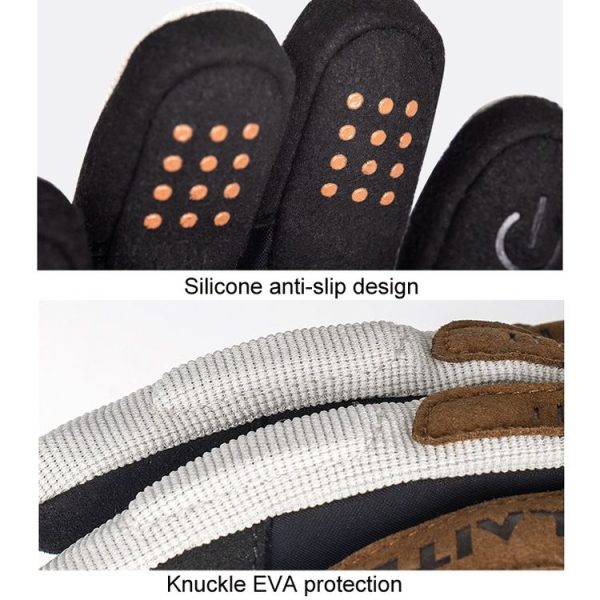 SULAITE Motorcycle Riding Breathable Conductive Touch Screen Full Finger Gloves, Size: M (Khaki) - Image 3