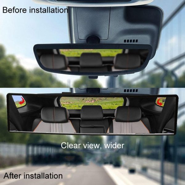 Car Rearview Mirror Snap-on HD Anti-fog Anti-dazzle Wide Angle Curved Mirror, Size: 28.5x7cm - Image 5