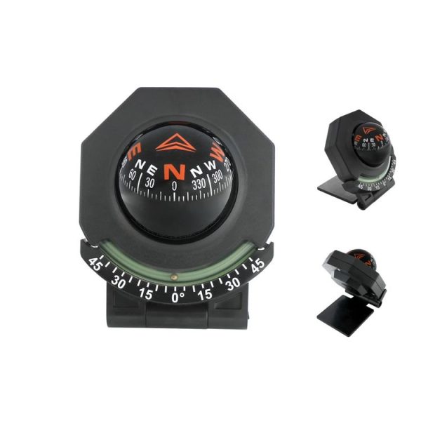 2 In 1 Car Compass With Slope Gauge Foldable High Precision Guide Ball (English Version)
