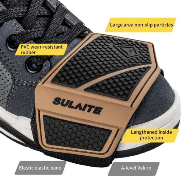 SULAITE Motorcycle Anti-Slip Riding Gear Cover Anti-Scratch Wear-Resistant Shoe Cover (Gray) - Image 3